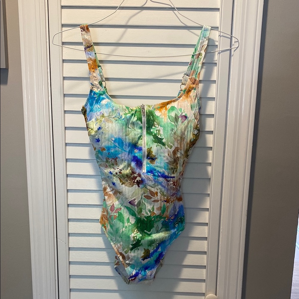Colorful Floral One-Piece Swimsuit